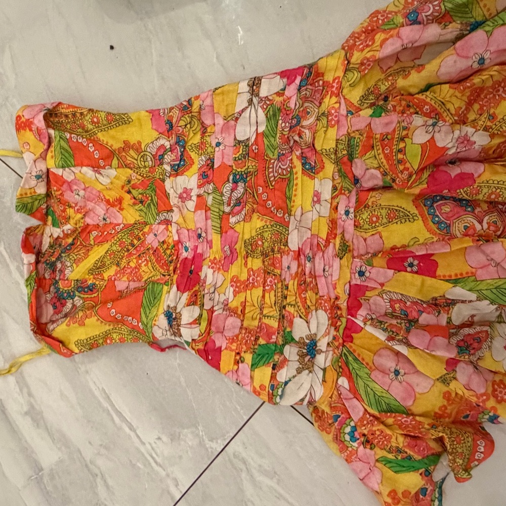HEMANT & NANDITA Yellow Textured Dress